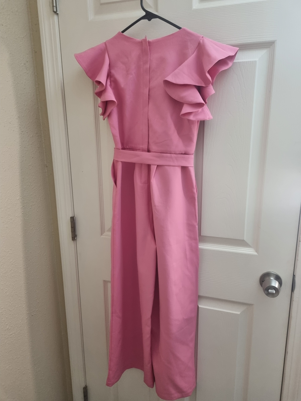 Big Girls Tie Front Tiered Ruffle Sleeve Jumpsuit